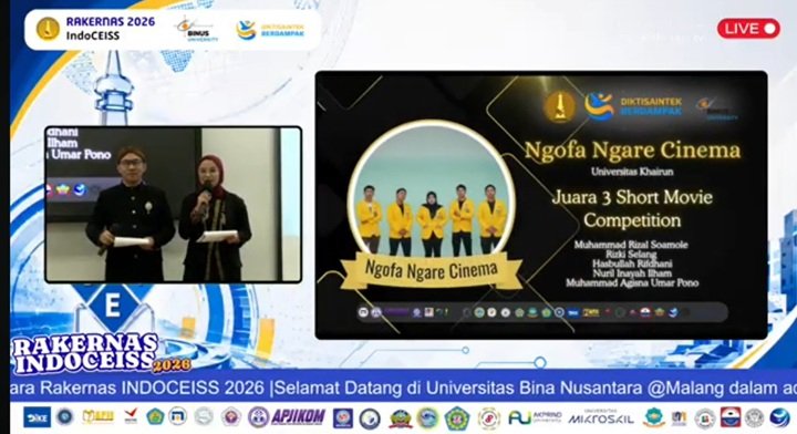 Tim Ngofa Ngare Cinema Prodi Informatika Fakultas Teknik Universitas Khairun Raih Juara III Short Movie Competition pada Kompetisi Nasional Mahasiswa INDOCEISS 2026