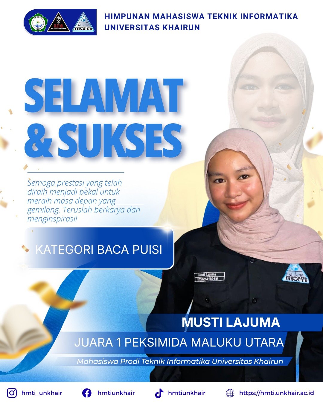 Mahasiswi Teknik Informatika Universitas Khairun Raih Juara 1 PEKSIMIDA Maluku Utara